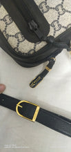 Load image into Gallery viewer, Authentic Vintage GUCCI PLUS Web Navy GG PLUS Monogram Canvas Crossbody Bag 

