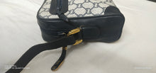 Load image into Gallery viewer, Authentic Vintage GUCCI PLUS Web Navy GG PLUS Monogram Canvas Crossbody Bag 
