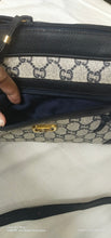 Load image into Gallery viewer, Authentic Vintage GUCCI PLUS Web Navy GG PLUS Monogram Canvas Crossbody Bag 
