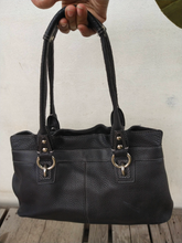 Load image into Gallery viewer, Coach Penelope Pebbled Satchel F14686 Black Leather Shoulder Bag

